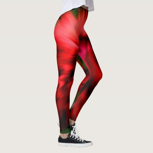 Leggings Nuances Abstraites De Rouge Et De Rose (Droite)