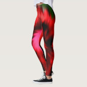 Leggings Nuances Abstraites De Rouge Et De Rose (Gauche)