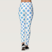 Leggings Nuances de bleu aquarelle points peints (Dos)