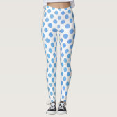 Leggings Nuances de bleu aquarelle points peints (Devant)