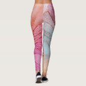 Leggings Nuances de Blues Rose et Oranges (Dos)