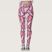 Leggings Nuances de motif en vitrail de corail (Devant)