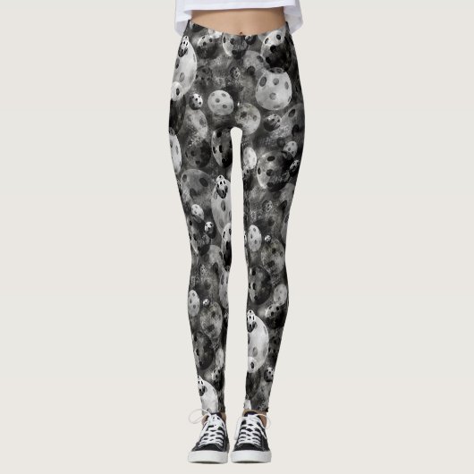 Leggings Nuances de Pickleball de motif gris (Devant)