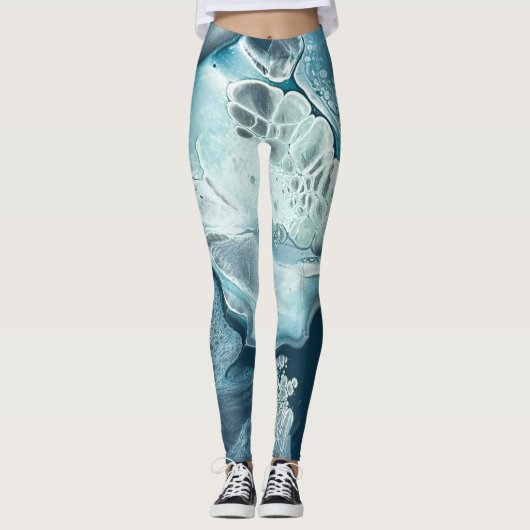 Leggings Nuances de teinte océanique (Devant)