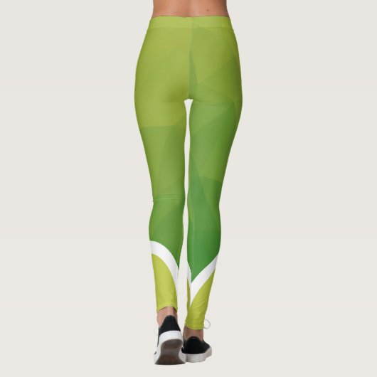 Leggings Nuances de vert avec nom moderne (Dos)