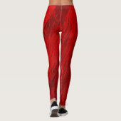 Leggings nuances diagonales Abstraites de conception rouge (Dos)