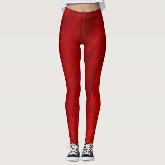 Leggings nuances diagonales Abstraites de conception rouge (Devant)