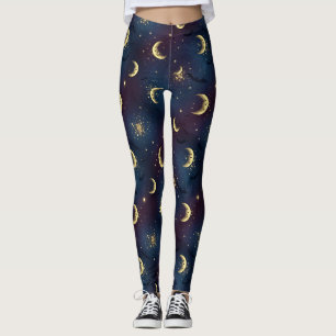 Leggings Nuit céleste d'Halloween Bokeh - Lune mystique