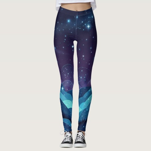 Leggings Nuit de Starry Hills (Devant)