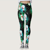 Leggings Nuit étoilée Noël du bonhomme de neige (Devant)