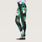 Leggings Nuit étoilée Noël du bonhomme de neige (Gauche)
