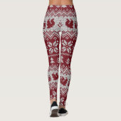 Leggings Nuit, Noël, écureuils, motif vintage. (Dos)