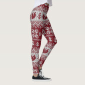 Leggings Nuit, Noël, écureuils, motif vintage. (Droite)