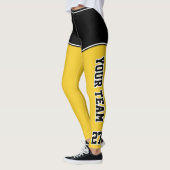 Leggings Numéro de l'équipe sportive Nom Black Yellow Short (Gauche)
