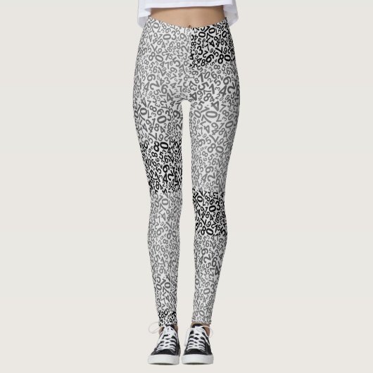 Leggings Numéro motif 01 w LGrey BG (Devant)