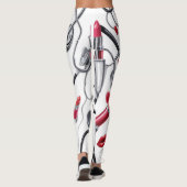 Leggings Nurse Glam – Stethoscope & Lipstick Pattern  (Dos)