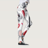 Leggings Nurse Glam – Stethoscope & Lipstick Pattern  (Droite)