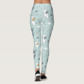 Leggings Nursery Éléphant Bébé Kawaii Bleu (Dos)