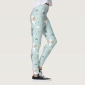 Leggings Nursery Éléphant Bébé Kawaii Bleu (Droite)