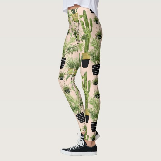 Leggings Oasis intérieure | Motif de ligne Plante (Gauche)