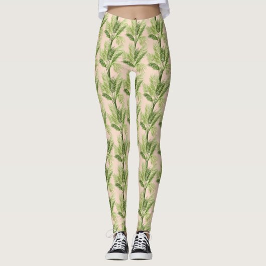 Leggings Oasis intérieure | Motif Palm Tree (Devant)
