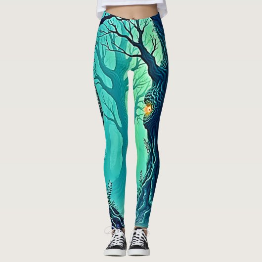 Leggings Observateurs de forêts mystiques (Devant)