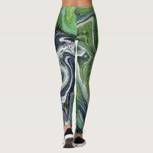 Leggings Obsession 3 Légendes Abstraites vert sauvage (Dos)