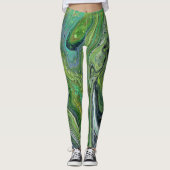 Leggings Obsession 3 Légendes Abstraites vert sauvage (Devant)