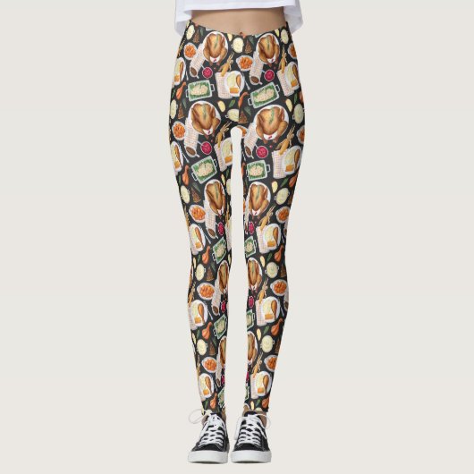 Leggings Obtenons des pantalons Stretchy Thanksgiving Stuff (Devant)