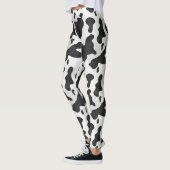 Leggings Occidental blanc de taches d'impression de vache (Gauche)