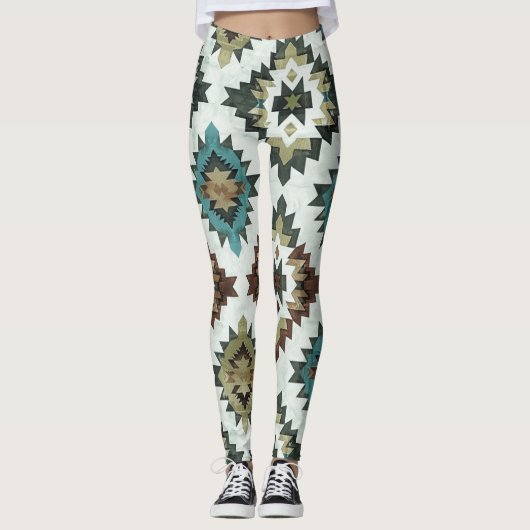 Leggings occidentaux bleus rustiques (Devant)