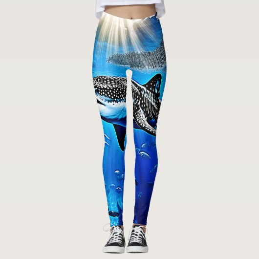 Leggings Océan Baleine Requin Giant Natation (Devant)