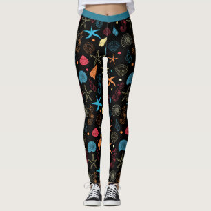 Leggings Océan Beach Seashs Moucherolle de Seahorse Yoga