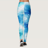 Leggings Océan bleu abstrait (Dos)
