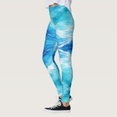 Leggings Océan bleu abstrait (Gauche)