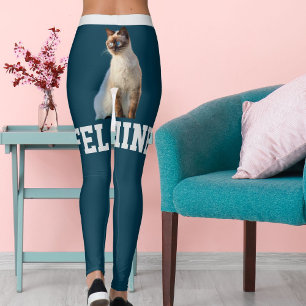 Leggings Ocean Blue Cute Siamese chat animal de compagnie p