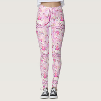 Leggings Océan rose de tortue de mer de lavande de sirène