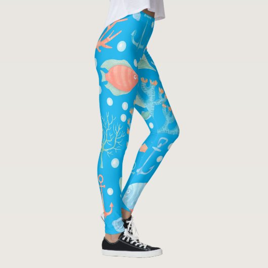 Leggings Océan Tropical Poisson Design Sirène Filles Filles (Droite)