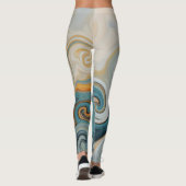 Leggings Ocean Waves Beach Turquoise Blue Abstrait 74 (Dos)
