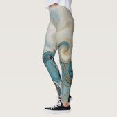 Leggings Ocean Waves Beach Turquoise Blue Abstrait 74 (Gauche)