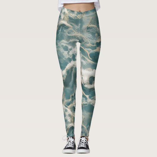 Leggings Ocean Waves Marble (Devant)