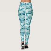 Leggings Ocean Waves Watercolor Motif Turquoise (Dos)