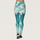 Leggings Oceanic Flow Pattern–Seamless Fluid Blue Abstract (Dos)