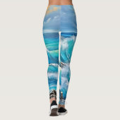 Leggings Ocean's Embrace : L'Art des vagues (Dos)
