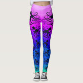 Leggings Octopodes sur le rose au vert - guêtres (Devant)