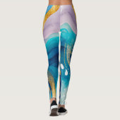 Leggings octopus bleu turquoise (Dos)