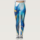 Leggings octopus bleu turquoise (Devant)