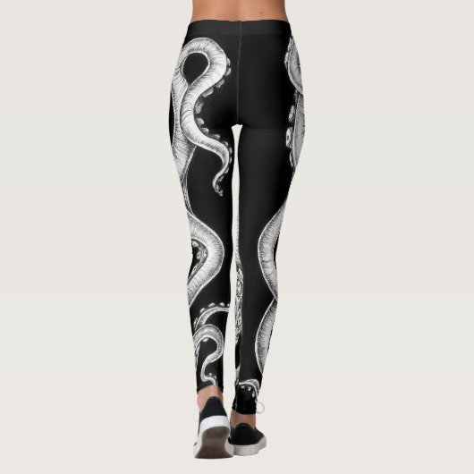 Leggings Octopus Encre Noire Et Blanche (Dos)
