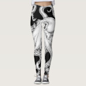 Leggings Octopus Encre Noire Et Blanche (Devant)