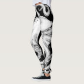Leggings Octopus Encre Noire Et Blanche (Gauche)